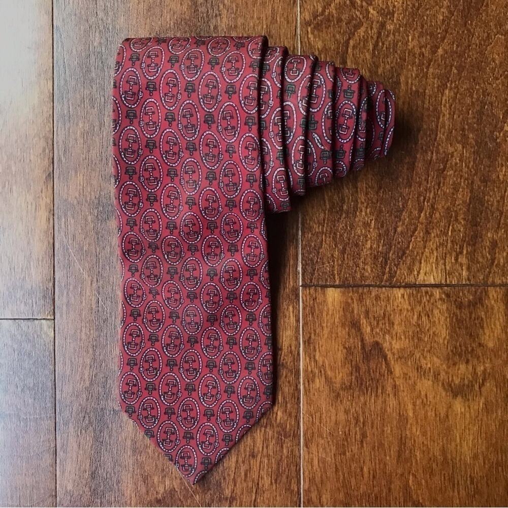 Vintage Picadilly Fashion Tie, with Nice Retro Pattern, Color is a Deep Red